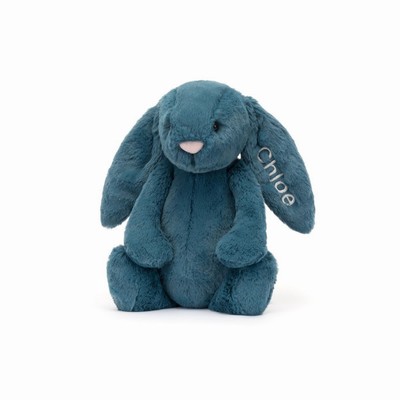 Jellycat Bashful Mineral Blue Bunny Medium New Zealand | FHONY3698